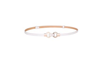 Thin white fashion belt for women