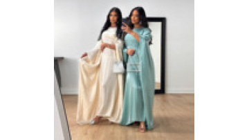 Muslim Fashion Dubai Women Shiny Long Sleeve Abaya Saudi Moroccan Kaftan Elegant Party Clothing Turkish Arab Robe1