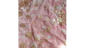 2021 New Multicolor Velvet Sequins Embroidered Evening Dress fabric of dress1