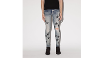 Unique Design Mens Soft Baggy Designer Star Jeans All Over Print Leather Patches Trousers for Men1