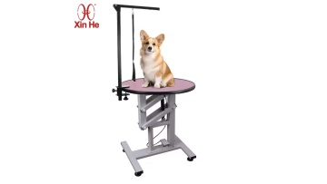 Round Electric Dog Grooming Table Adjustable Hydraulic Dog Grooming Table
