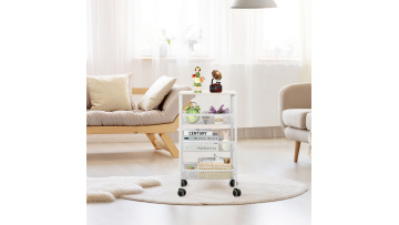 3 Tiers Movable Storage Cart with Storage Shelf