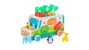 Multifunctional Radish Car Learning Educational Toy for Kids - Early Education Farm Animals Wooden Toy1