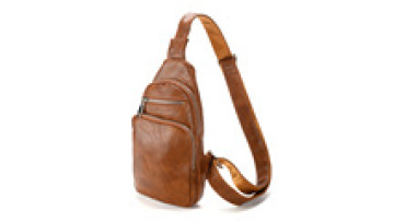 Vintage Leather Chest Bag - REWIN Anti-Theft Sling Backpack for Men1
