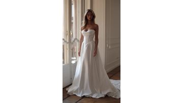 Refined A-line wedding gown crafted from lustrous satin