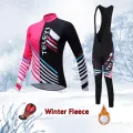 Women's Fashion Winter Cycling Jersey Set 2021 Thermal Fleece Road Bike Clothing Warm Suit Female Bicycle Clothes Uniform Dress