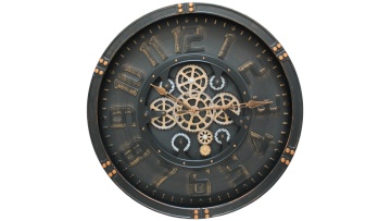 YM-6870A 24 inch oversized mechanical gear industrial style wall clock, Roman elegant scale retro clock