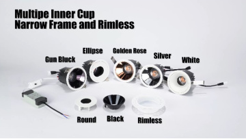 Indoor commercial light Anti Glare UGR<9 COB down light 2.4 G Zigbee DMX SPLC Dimming recessed led wall washer spotlight1