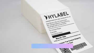 Direct thermal label in fanfold