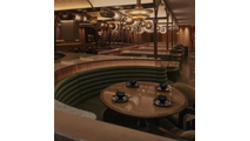 Hot selling product commercial furniture  I shape leather and wood sectional bench sofa for booth  restaurants and coffee shop1