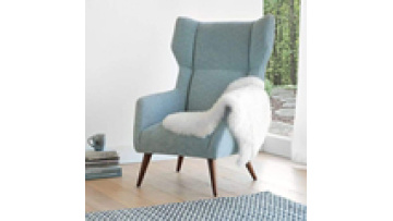 In stock modern simple minimalist comfort fabric velvet leisure  wooden living room lounge reclining chair1