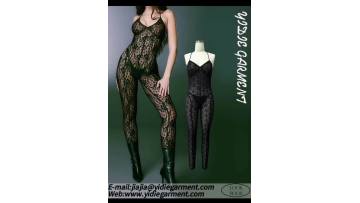 Women Sexy Lace See Through Long Romper Lingerie