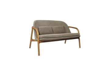 Modern Simple Minimalist Velvet comfort Fabric Wooden Living Room Leisure Reclining Lounge Chair 2 Seater Sofa