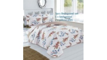 OEM ODM factory embroidery bedspread king size wholesale microfiber bedspread + 2 pillowcases1
