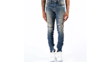 Quality Clothes Pants Denim Men's High Waist Funky Distressed Wear Blue Hemp Casual Loose Straight Pocket1
