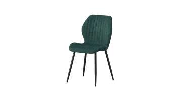 TL-23A13-2 Elegant Green Dining Chair with Stitched Details and Sleek Black Legs