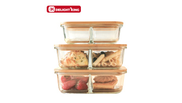 Divided Bamboo Lid Container