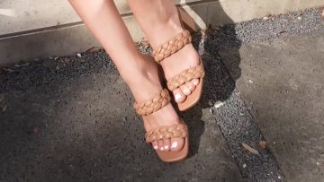 Square Toe Braided Block Heel Mules