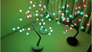 RGB Colorful Remote Ctrl LED Plum Blossom Pearl Tree Table Night Lamp Room Decor Gift Party Holiday Wedding Christmas Ambient1