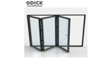 ODICK Door Concession Sliding Glass Aluminum Double Glazed Windows and Door Fold Glass Foldable Graphic Design Modern Bi-folding1