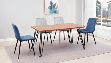 TL-22F04 Industrial Modern Dining Table - Wooden Top & Steel Legs​ 150CM