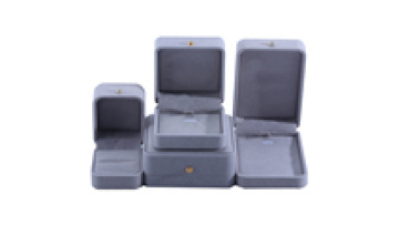 Hanhong wholesale custom luxury gray velvet jewelry packaging box necklace bracelet stud earrings ring jewelry box1
