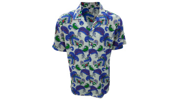 blue floral beach shirt