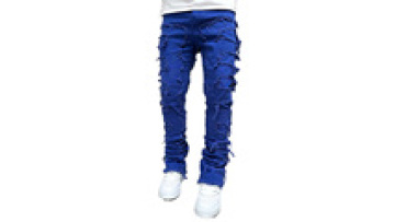 Custom Logo Men's Jeans Hip Hop High Quality Jeans Vintage Stylish Slim Pants Ripped Stacked Blue Jeans Men1