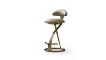 Modern Italian Stainless Steel Bar Stool with Leather Backrest1