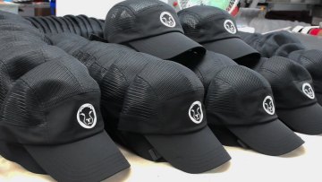 Polyester Mesh Black Camping Hat 