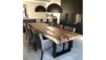 Square Live Edge Solid Walnut Kitchen Furniture Wood Slab Restaurant Dining Table Top1