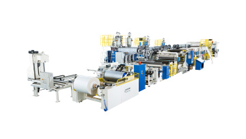 Aseptic packaging extrusion laminating machine for liquid milk and beverage cartons