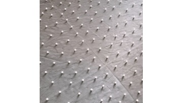 Poly Mesh with Pearl Fabric Embroidery Customized Design Lace Beads 100% Polyester Embroidered Eco-friendly Support1