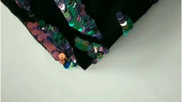 2020 High Quality Multi-color Velvet Sequined Ladies Evening Dress Sequin Fabric1