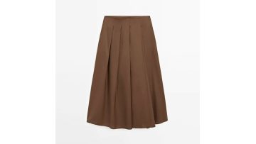 Women's elegant retro versatile commuting style wide pleated skirt