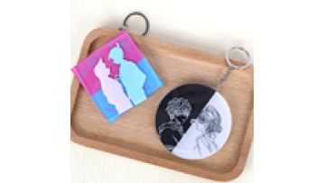 Custom Personalized Transparent Rotation Acrylic Keychains Key Ring Hanging Plastic Cartoon Acrylic Rotation Keychain Cute1