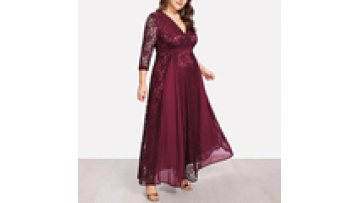 Hot Selling Deep V Neck Plus Size Sexy Prom Dress For Fat Women1