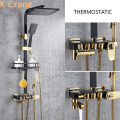 Smart Thermostatic Shower System Hot and Cold Mixer Bath Faucet Bathroom Wall Mount Bronze Shower Set Constant Temperature Taps