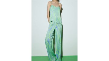 Irregular Pattern Strap Top And Pants Set