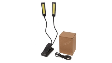 Wason Dual COB Bright Mini Adjustable Flexible Gooseneck Clip On Desk Light AAA Powered USB Table Clamp Reading Book Light1