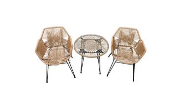 BR-SET2504-STAR Elegant PE Rattan Garden Furniture Set for Outdoor Living