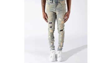Customized Hip Hop Styles Embroider Stretch Slim Fit men jeans pants1