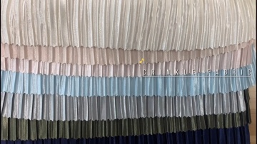 Shiny pink blue crumple fabrics skirt girl 100% polyester pleated lining Stretch fabric for women dress1