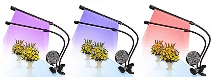DC5V  LED Grow Light Bar Two Head Timing Plants Lamp for Bonsai Hydroponic Vertical Gardening