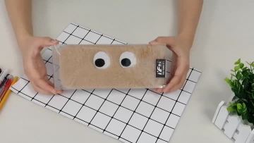 Hot sale custom big eyes plush pencil case
