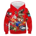 3 To 14 Years Kids Hoodies Game Super Mario Bros 3D printed Hoodie Sweatshirt Boys Girls Outerwear Jacket Coat Children Clothing