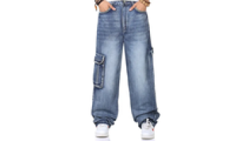 Quality Custom Washed Baggy Wide Leg Loose Fit Cargo Jeans Cargo Pants for Men1