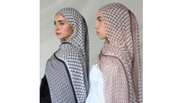 Islamic Plaid Printed Turban Abaya Hijab Fashion Chiffon Hijabs for Women Abayas Quality Scarf Muslim Dress1