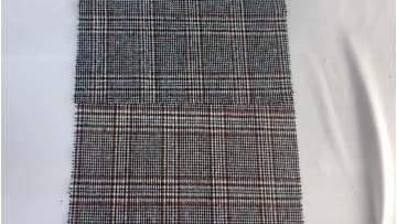 100% heavy italian double sided yarn dyed checked polyester plaid tweed fabric for men's suits tweed jacket1