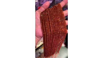Orange Red Garnet Natural Gemstone Small Beads 2mm 3mm 4mm Faceted Cutting Loose Garnet Beads for Jewelry Making1